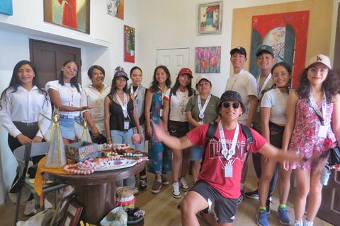 Students in a crafts shop