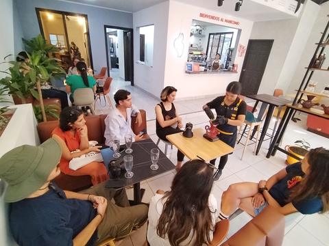 A group in a coffee shop