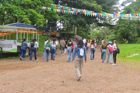 A group walking in a park
