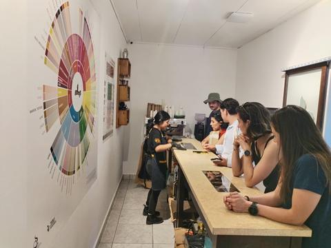 Visitors at a coffee bar