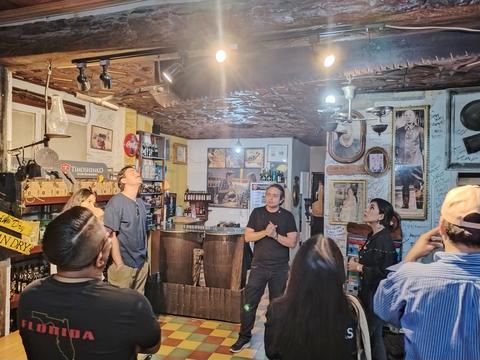 A group in a souvenir shop